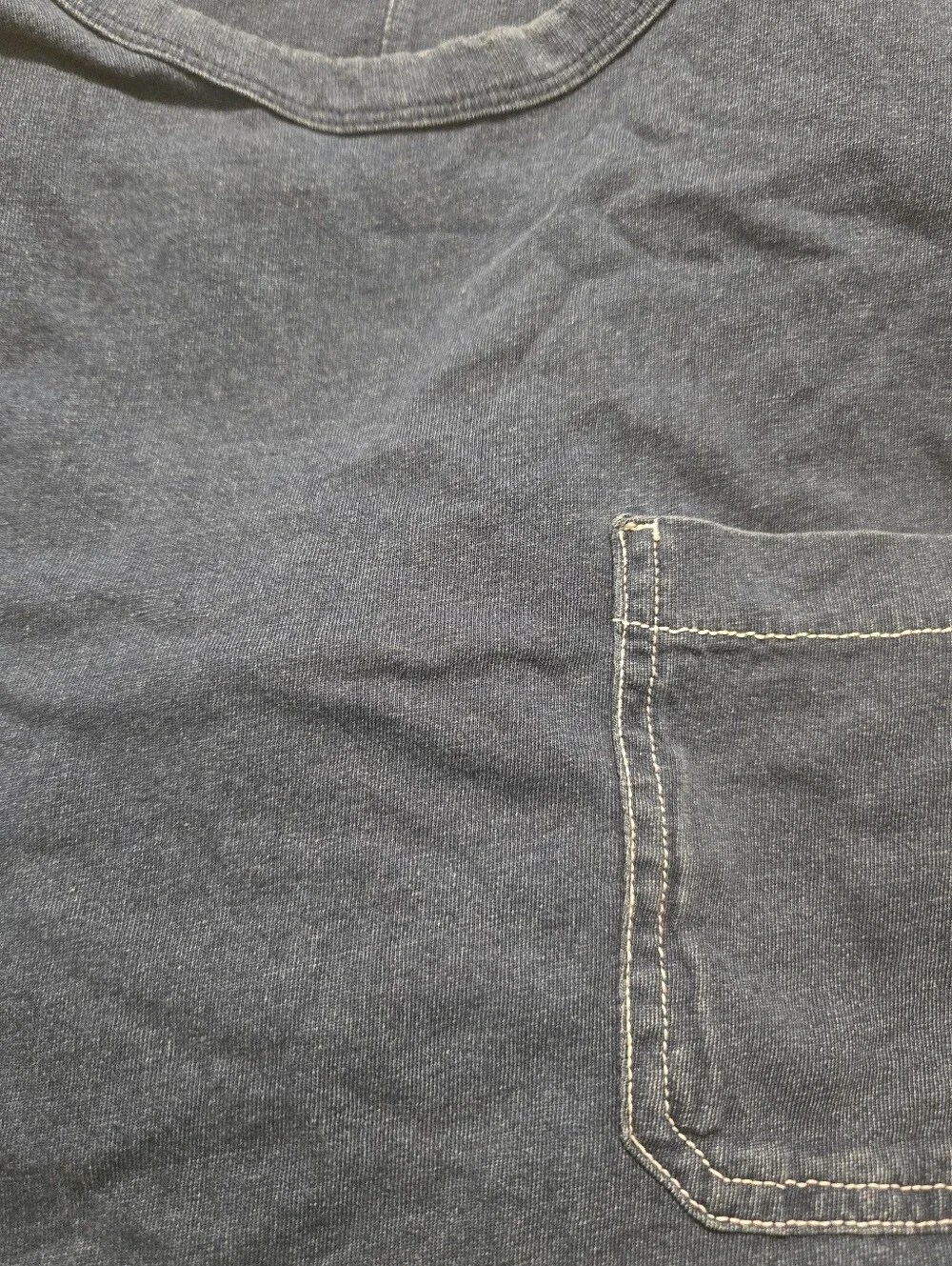 Banana Republic Men’s Blue Solid Crew Neck Pocket Cotton Knit T-Shirt L